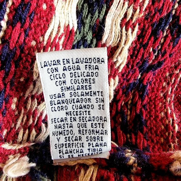 Vintage Burgundy Knit Sweater Vest With Fair Isle Pattern Sleeveless - Picture 8 of 8